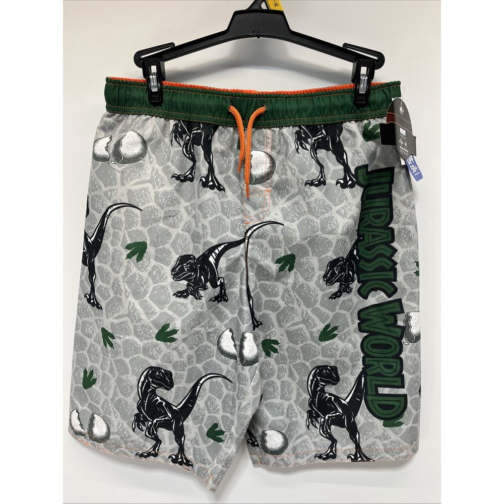 Jurassic World Swim Boys Trunks Gray Green Size XXL NWT UPf 50+